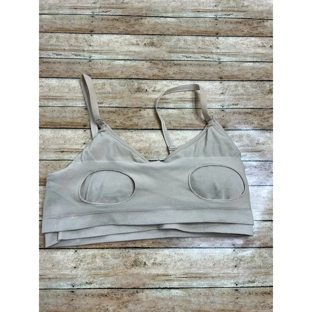 Motherhood Maternity Nursing Bra Tan Beige Nude Size Large
